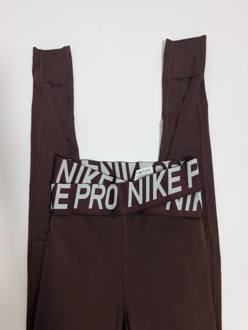 Nike Pro Womens Small Brown Leggings Athletic Branded Waistband Exc Con